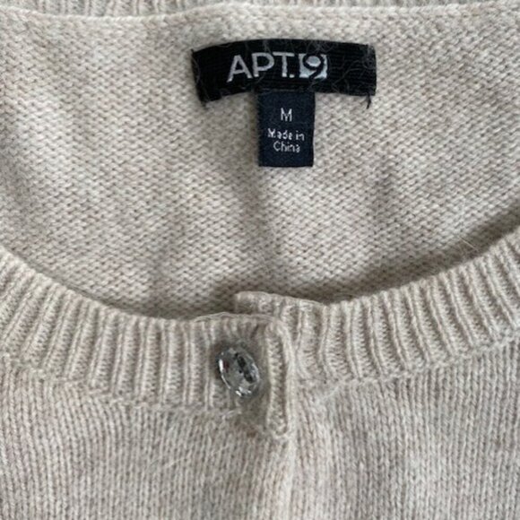 APT9 Tan Angora Rabbit Hair Button Cardigan Sweater SUPER SOFT Medium - Picture 7 of 13